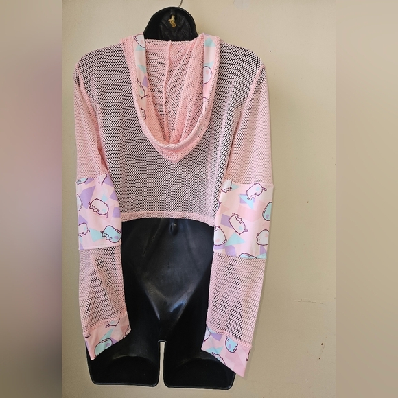 Pusheen -Size Med ,Pastel Mesh Cropped Hoodie - Picture 2 of 9